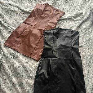 Black and Brown Strapless Dresses